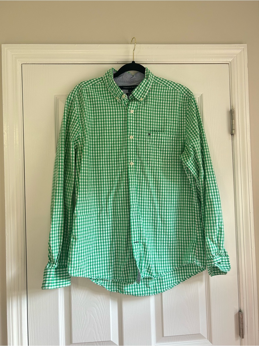 Tommy Hilfiger Green Gingham Button-Down Shirt